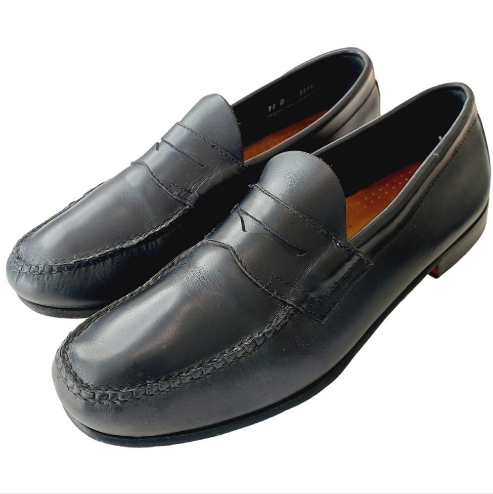 G.H. Bass Weejuns Men's Size 11 D Black Leather Slip-on Penny Loafers Shoes EUC